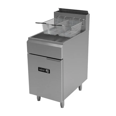 Asber AEF-75-S-LP 75 Lbs. Stainless Steel Liquid Propane Fryer - 140,000 BTU