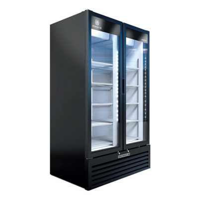 Beverage Air MT49-1-SDB 47.13" W Two-Section Glass Door Marketeer Series Refrigerated Merchandiser