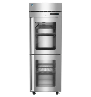 Hoshizaki F1A-HGE Steelheart Series 27.5" W Stainless Steel One-Section 2 Half Hinged Glass Doors Reach-In Freezer - 115 Volts