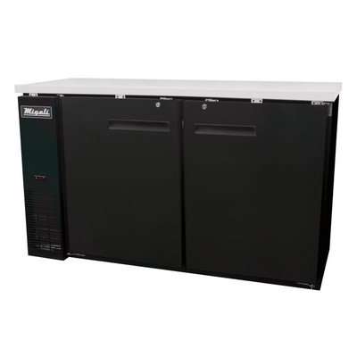Migali C-BB60-HC 60.8"W Two-Section Solid Door Refrigerated Back Bar Cabinet