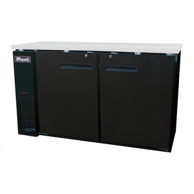 Migali C-BB60-HC 60.8"W Two-Section Solid Door Refrigerated Back Bar Cabinet