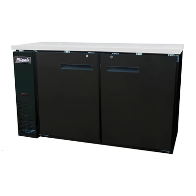 Migali C-BB60-HC 60.8"W Two-Section Solid Door Refrigerated Back Bar Cabinet