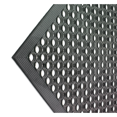 San Jamar KM1100B 3'L x 5'W x 1/2"D Rubber Black Kitchen Mat