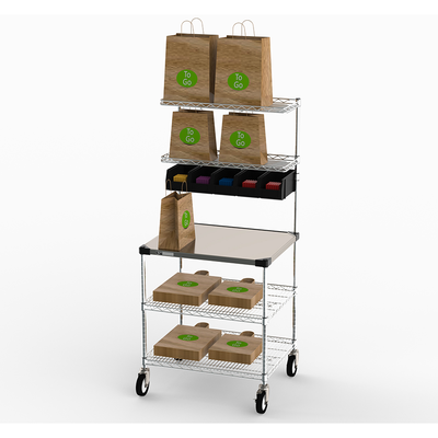Metro CR2430DSS Delivery Staging / Drive-Thru Station with Stainless Steel Shelving 31 3/4" x 27 3/4" x 65 3/4"