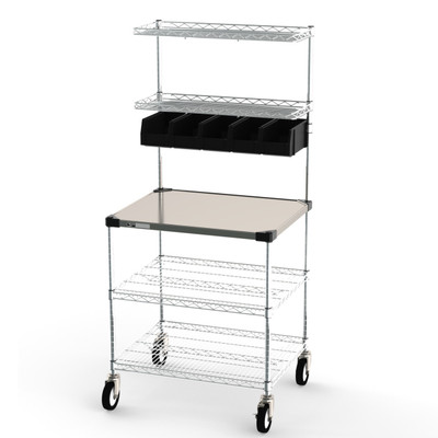 Metro CR2430DSS Delivery Staging / Drive-Thru Station with Stainless Steel Shelving 31 3/4" x 27 3/4" x 65 3/4"