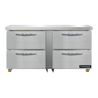 Continental Refrigerator DF60N-U-D 60"W Two-Section Designer Line Undercounter Freezer