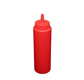 CAC China SQBT-8R 8 Oz. Red Plastic Squeeze Bottle (12 Pack Per Case)