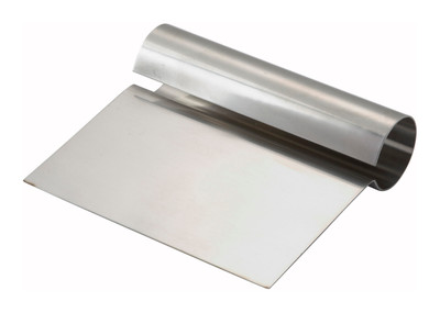 Winco DSC-1 5.25&quot; x 4.25&quot; Stainless Steel Dough Scraper with Steel Handle