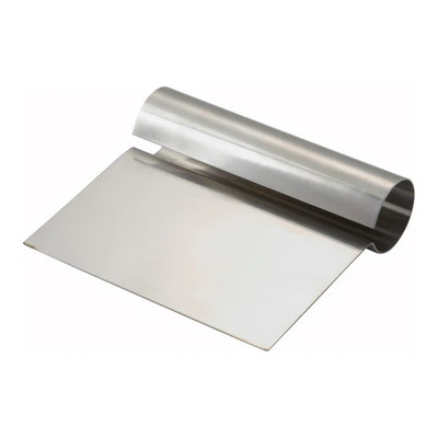 Winco DSC-1 5.25" x 4.25" Stainless Steel Dough Scraper with Steel Handle