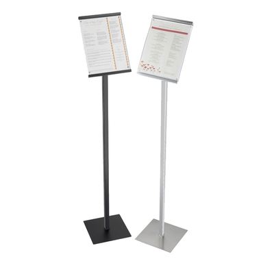 Cal-Mil 1153-46-74 8.5" W x 46" H x 11" D Silver Freestanding One By One Sign Stand