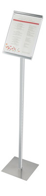 Cal-Mil 1153-46-74 8.5" W x 46" H x 11" D Silver Freestanding One By One Sign Stand