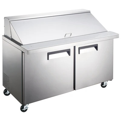 Admiral Craft GRSLM-2D 47" W 2-Section 2 Doors Grista Refrigerated Mega Top Salad or Sandwich Prep Table - 5.2 Amps