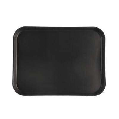CAC China FGTD-1520BK 20" L x 15" W Fiberglass Black Rectangle Tray