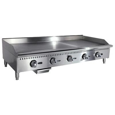 Adcraft BDCTG-60T 60" W Gas Countertop Black Diamond Thermostatic Griddle - 150,000 BTU