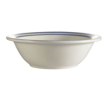 CAC China BLU-10 13 Oz. American White Ceramic Round Blue Line Grapefruit Bowl (3 Dozen Per Case)