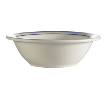 CAC China BLU-10 13 Oz. American White Ceramic Round Blue Line Grapefruit Bowl (3 Dozen Per Case)