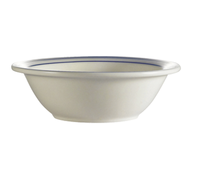 CAC China BLU-10 13 Oz. American White Ceramic Round Blue Line Grapefruit Bowl (3 Dozen Per Case)