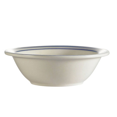 CAC China BLU-10 13 Oz. American White Ceramic Round Blue Line Grapefruit Bowl (3 Dozen Per Case)