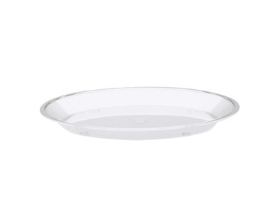 Cal-Mil 315-15-12 15" W x 1" H Clear Round Turn N Serve Shallow Tray