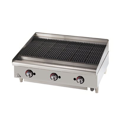 Star 6036CBF Star-Max® 36" Gas Countertop Charbroiler with Adjustable Control Valves - 120,000 BTU