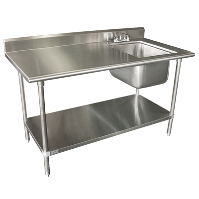 Advance Tabco KLAG-11B-306R-X 72&quot; W x 30&quot; D Stainless Steel 16 Gauge Special Value Work Table