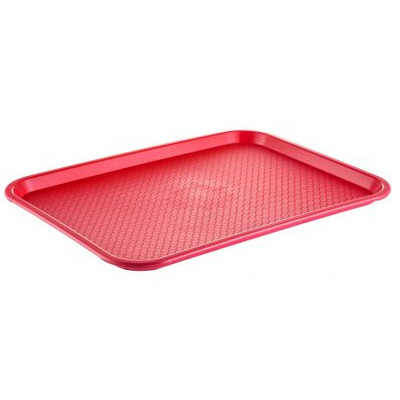 CAC China DSPT-1216R 16" W Red Polypropylene Fast Food or Cafeteria Tray