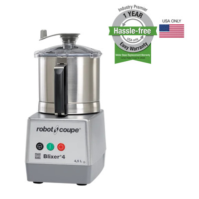 Robot Coupe Blixer4 Food Processor with 4.5 Liter Stainless Steel Bowl and Single Speed - 1 1/2 hp