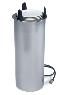 Lakeside 601225 Easy-Glide 12.25" Dia. Round Stainless Steel 1-Tube Heated Dish Dispenser - ADA Height