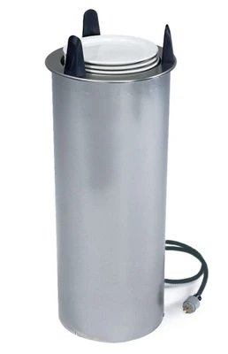 Lakeside 601225 Easy-Glide 12.25" Dia. Round Stainless Steel 1-Tube Heated Dish Dispenser - ADA Height