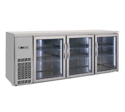 Infrico USA IMD-ERV84IIGD 85.25"W Two-Section Glass Door Back Bar Cooler
