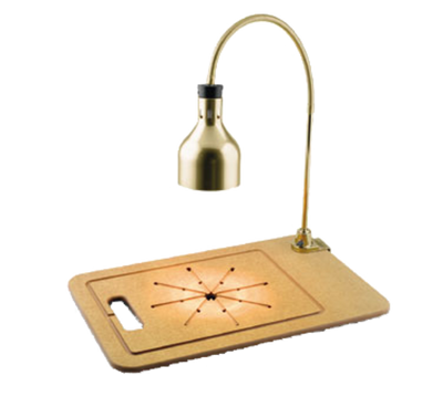Cres Cor IFW61WFPB 30.5" W Brass Hood and Wood Base Portable Infra Red Warmer Countertop Carving Station Star Series - 120 Volts