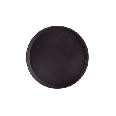 CAC China FGTR-14BK 14" W Fiberglass Black Round Tray