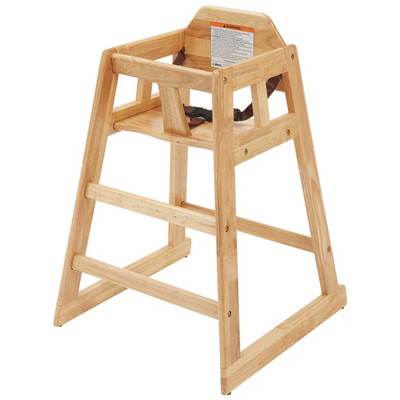Winco CHH-101 20"H Natural Wooden High Chair (Ships Knocked Down)