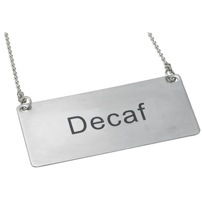 Winco SGN-202 3-1/2"W x 1-3/4"D Stainless Steel Beverage Chain Sign