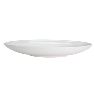 CAC China RCN-B416 32 Oz. Super White Porcelain Oval Accessories Gondola Bowl (1 Dozen)