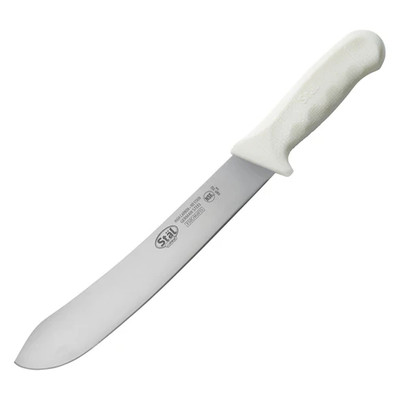 Winco KWP-102 10" White Butcher Knife with Polypropylene Handle