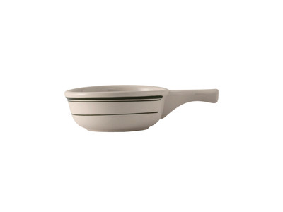 Tuxton TGB-048 10 Oz. Ceramic American White/Eggshell With Green Band French Casserole Dish (2 Dozen Per Case)