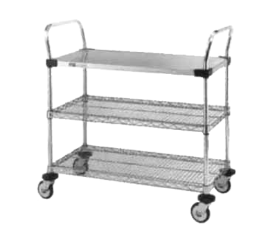 Metro MW404 36&quot; W x 21&quot; D Chrome Plated Steel Frame with Handles MW Standard Duty Utility Cart