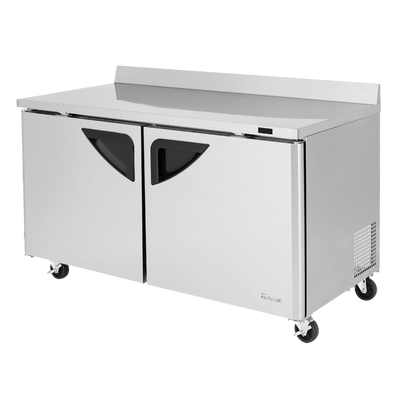 Turbo Air TWF-60SD-N 60.25"W Two-Section Stainless Steel Door Super Deluxe Worktop Freezer