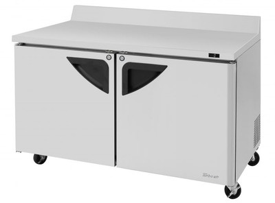 Turbo Air TWF-60SD-N 60.25"W Two-Section Stainless Steel Door Super Deluxe Worktop Freezer