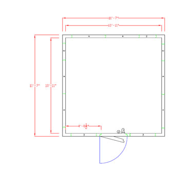 American Panel 12X12F-I 139" W x 90" H Indoor Acrylume With Floor Walk-In Freezer