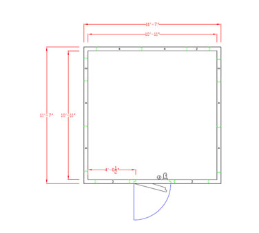 American Panel 12X12F-I 139" W x 90" H Indoor Acrylume With Floor Walk-In Freezer