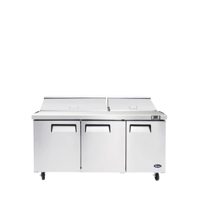 Atosa MSF8308GR 72.69" W 3-Sections 3 Doors Sandwich and Salad Mega Top Refrigerator - 115 Volts