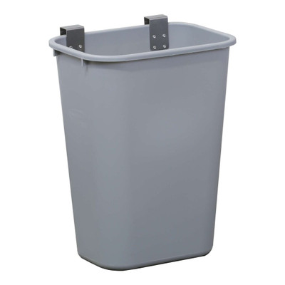 Lakeside 206-4 Jumbo Gray Polyethylene Waste Basket with Stainless Steel Hanger Strap - 4 per Pack