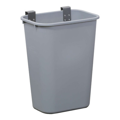 Lakeside 206-4 Jumbo Gray Polyethylene Waste Basket with Stainless Steel Hanger Strap - 4 per Pack