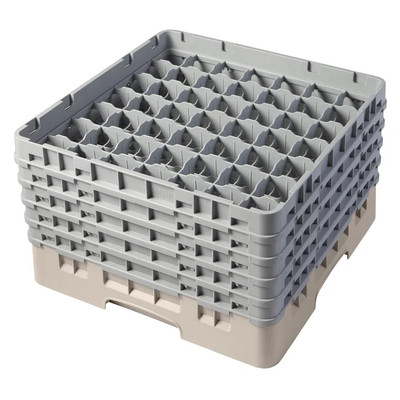 Cambro 49S958184 Camrack Glass Rack With (5) Soft Gray Extenders - 2 Cases