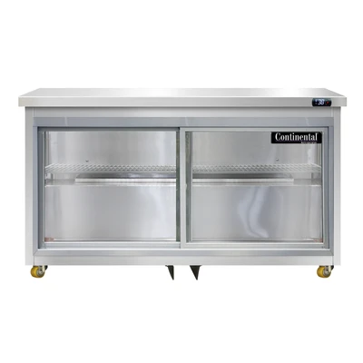 Continental Refrigerator SW48NSGD-U 48"W Two-Section Glass Door Undercounter Display Refrigerator