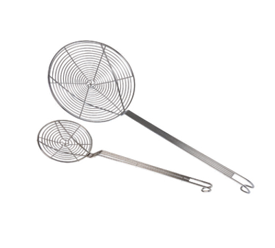 Matfer Bourgeat 112295 14&quot; W x 7&quot; D Round Stainless Steel Fryer Skimmer