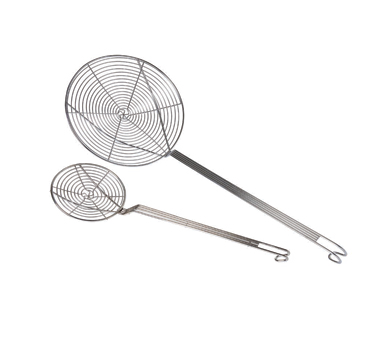 Matfer Bourgeat 112295 14" W x 7" D Round Stainless Steel Fryer Skimmer