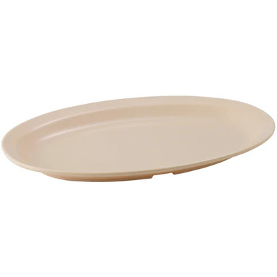 Winco MMPO-118
 Plastic
 Tan
 Oval
 Platter
 2 Dozen (contains 1 Dozen)